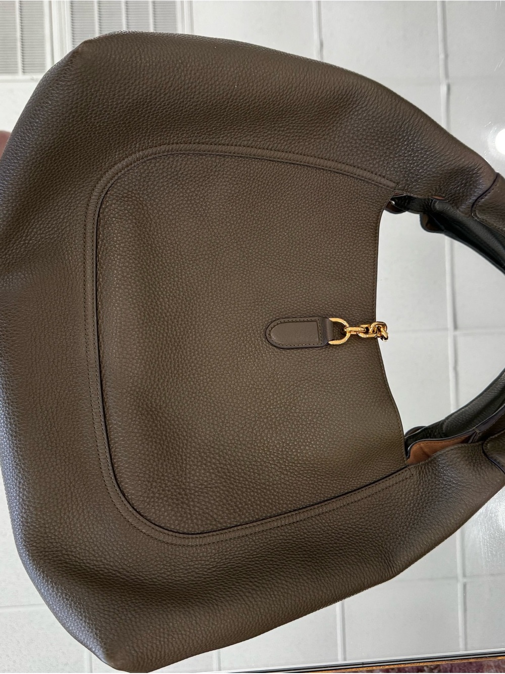 Gucci Olive Green Softbit Maxi Shoulder Large Leather Bag - Picture 3 of 7